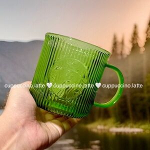 🍵NWT💚Starbucks 2026 Spring Matcha Green Ribbed Transparent Glass Mug